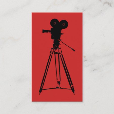 Film Camera Man Red Business Card