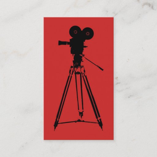 Customizable Film Camera Man Red Business Card Templates