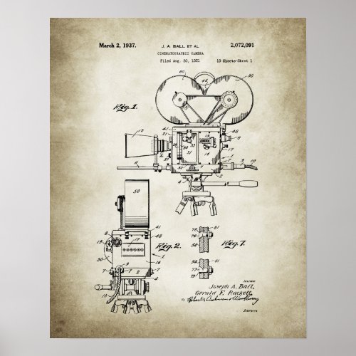 Film Camera Patent Poster