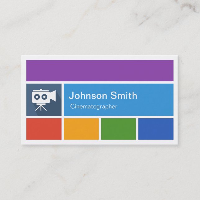 Film Cinematographer - Creative Modern Metro Style Business Card (Front)