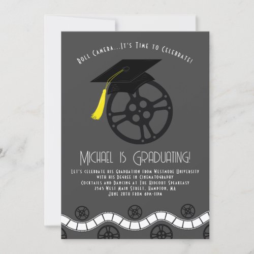 Film Cinematography Movie Graduation Party Invitation