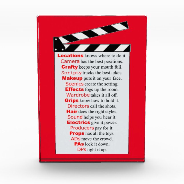 Film Crew and Movies need a new idea? Award (Front)