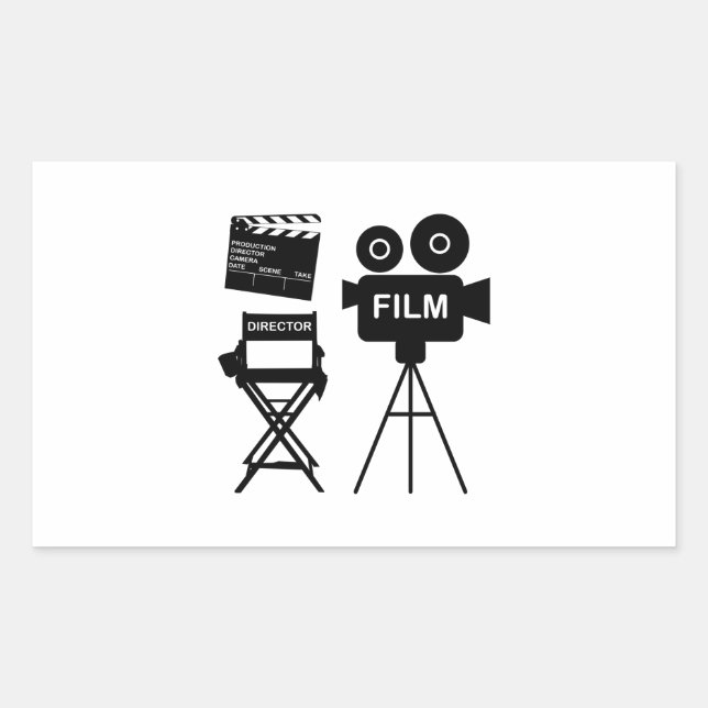 Film Crew Flap director Chair Gift for filmmaker Rectangular Sticker (Front)