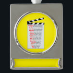 Film Crew Movies need  new idea? Silver Plated Banner Ornament<br><div class="desc">Shooting a movie or TV show means twelve-hour days and lots of work. How do creative people blow off some steam? Same as everyone else, with a bit of bedroom antics. This suggestive shirt helps celebrate the best of both worlds. For more of this design go to: https://www.zazzle.com/soaringstars If you...</div>