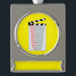 Film Crew Movies need  new idea? Silver Plated Banner Ornament<br><div class="desc">Shooting a movie or TV show means twelve-hour days and lots of work. How do creative people blow off some steam? Same as everyone else, with a bit of bedroom antics. This suggestive shirt helps celebrate the best of both worlds. For more of this design go to: https://www.zazzle.com/soaringstars If you...</div>