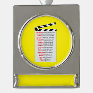 Film Crew Movies need new idea? Silver Plated Banner Ornament
