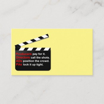 Film Crew There's No Business Like Show Business Business Card by SoaringStars at Zazzle