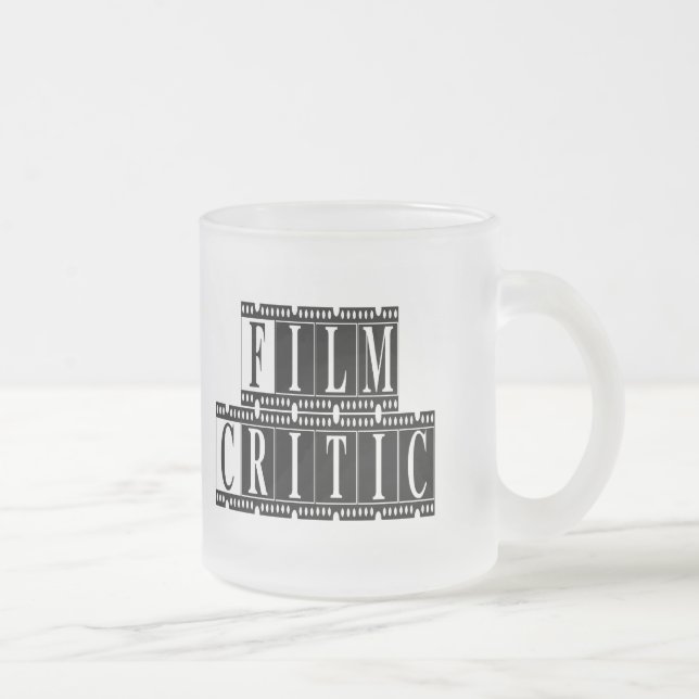 Film Critic T-shirts and Gifts. Frosted Glass Coffee Mug (Right)