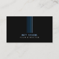 Film Director Business Card Blue Beams