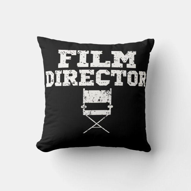 Film Director Movie Crew Chair Apparel Birthday Throw Pillow (Front)