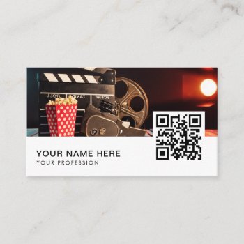 Film Director Qr Code  Business Car Business Card by _PixMe_ at Zazzle