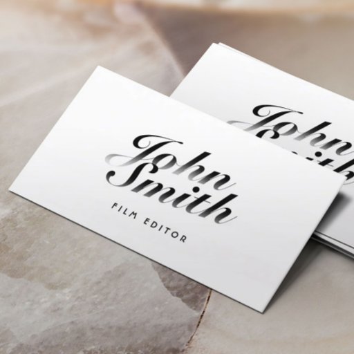 Customizable Classy Calligraphic Film Editor Business Card