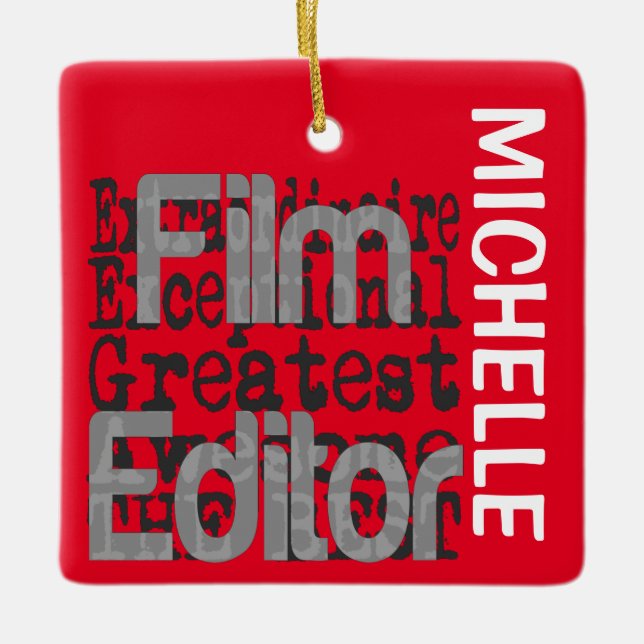 Film Editor Extraordinaire CUSTOM Ceramic Ornament (Front)