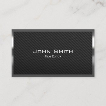 Film Editor Metal Framed Carbon Fiber Business Card by cardfactory at Zazzle