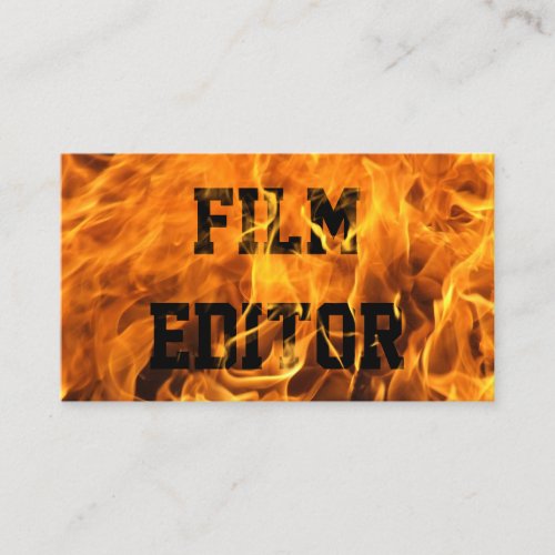 Cool Burning Fire Film Editor Business Card