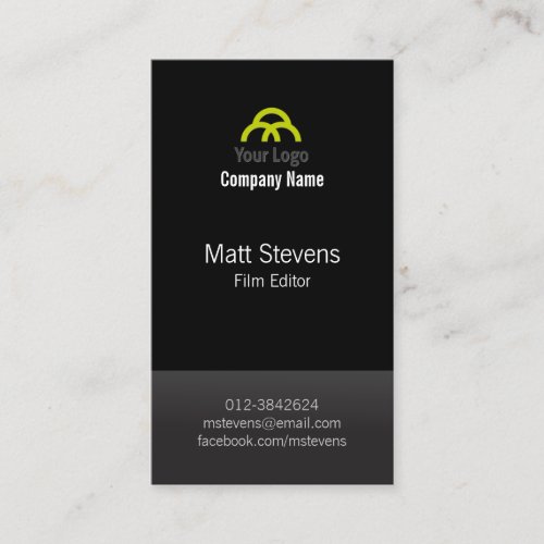 Film Editor Video Imaging Production Black TwoTone Business Card