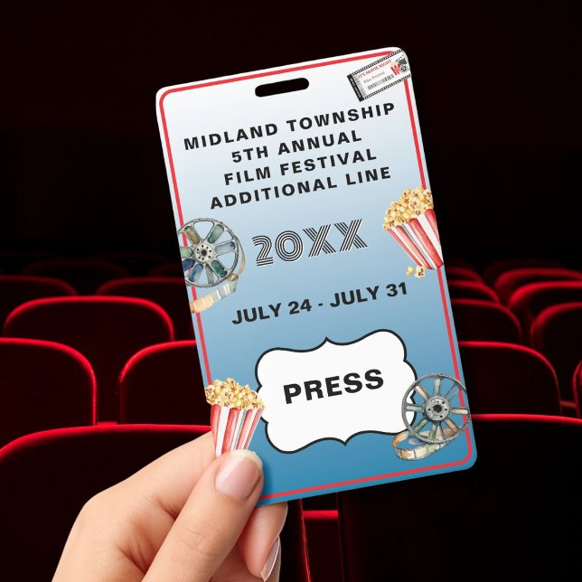 FILM FESTIVAL Stylish Custom Personalized  Badge (Creator Uploaded)