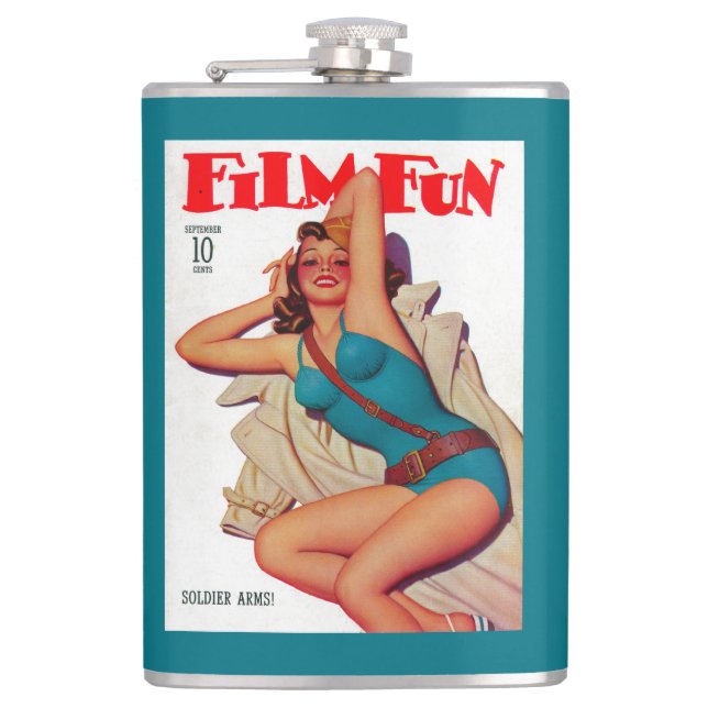 Film Fun Magazine Cover 10 Hip Flask (Front)
