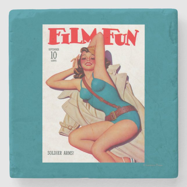 Film Fun Magazine Cover 10 Stone Coaster (Front)