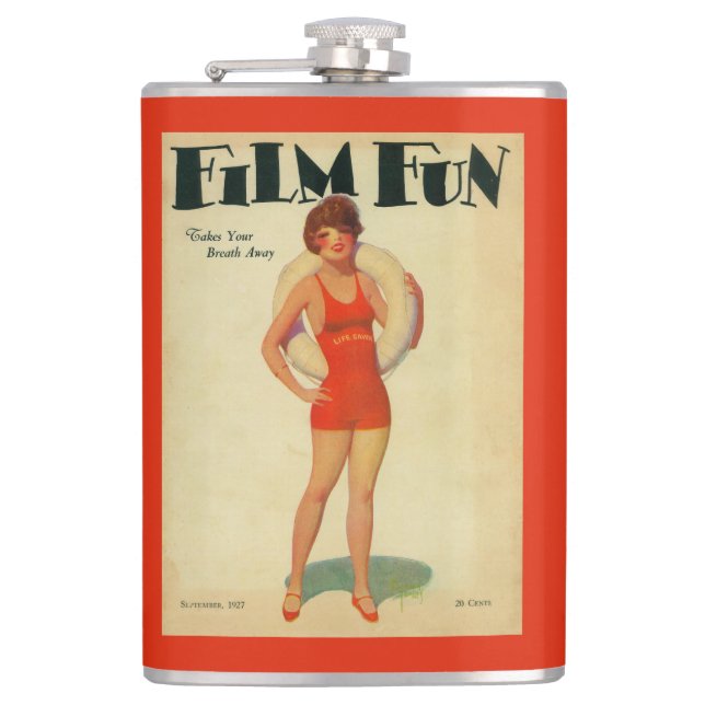 Film Fun Magazine Cover 2 Hip Flask (Front)