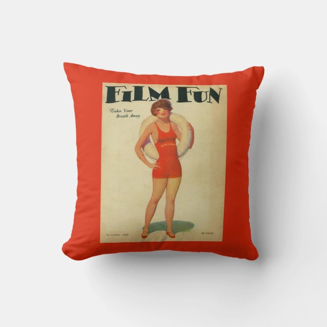 Film Fun Magazine Cover 2 Throw Pillow (Front)