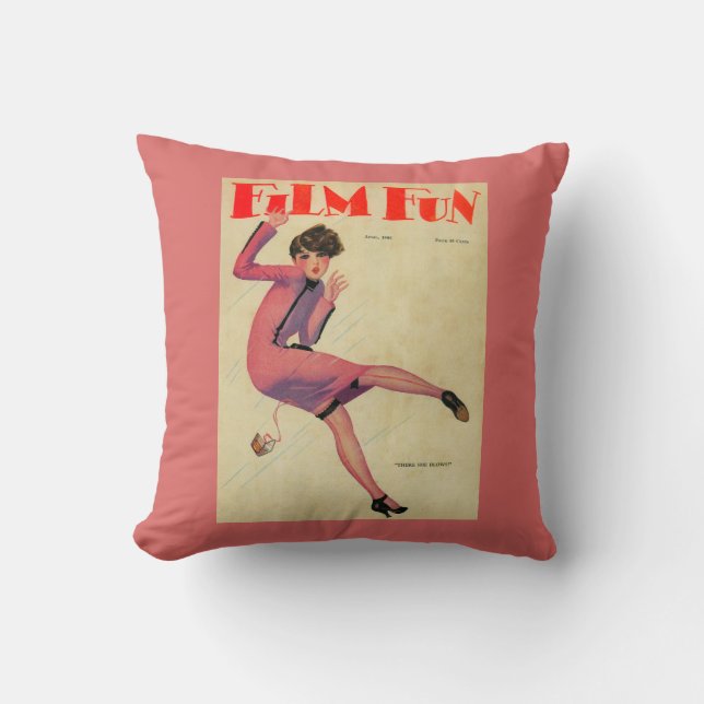 Film Fun Magazine Cover Throw Pillow (Front)
