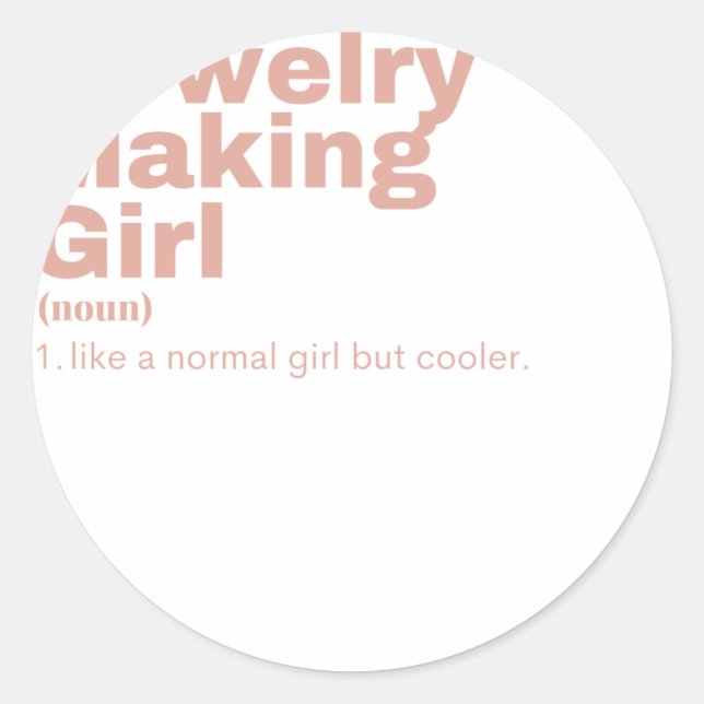 Film Girl - Jewelry Making Classic Round Sticker (Front)