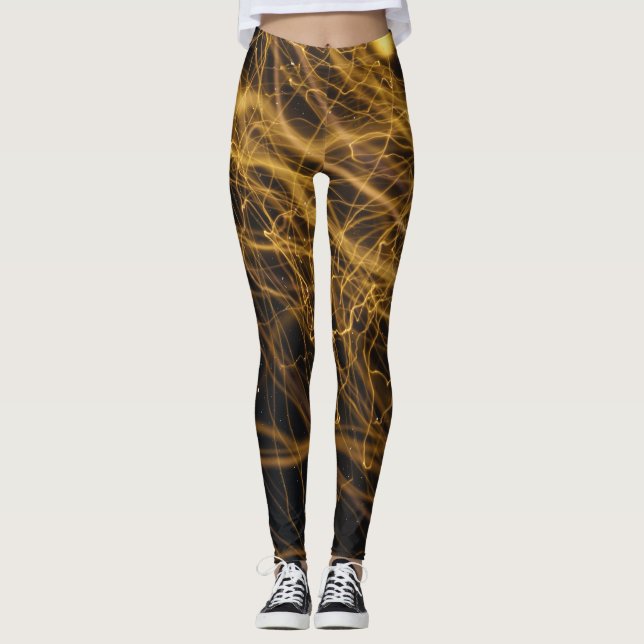 Film Grain: Abstract Bokeh Trail Leggings (Front)