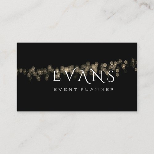 Film Maker Event Planner Black Gold Lights Sparkly Appointment Card