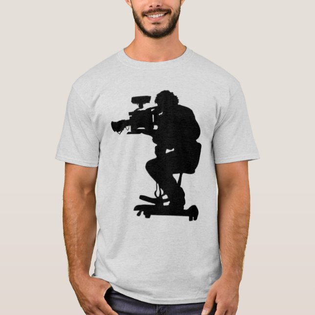 Film Makers Silhouette gray semi fitted mens tee (Front)