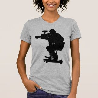 Film Makers Silhouette gray v neck womens tshirt