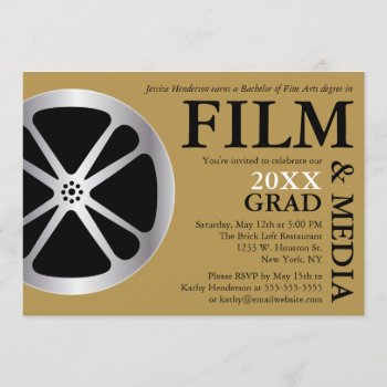Film & Media Graduation Party Invitation by mazarakes at Zazzle