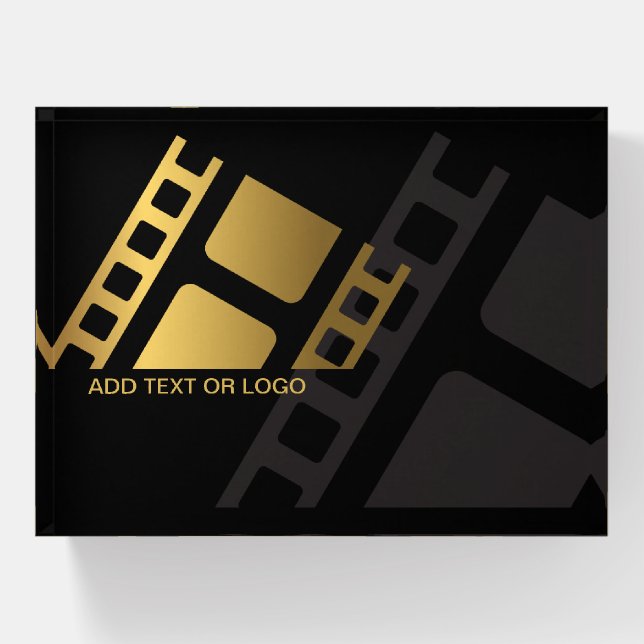 Film Metallic Gold Film Strip Paperweight (Front)