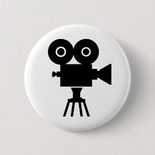 Film movie camera pinback button