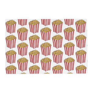 Film Movie Night Sleepover Buttered Popcorn Tub Placemat