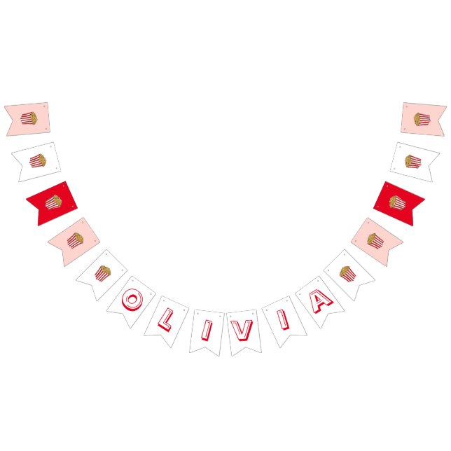 Film Movie Night Sleepover Popcorn Birthday Party  Bunting Flags (All)