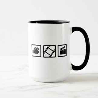 Film movie reel clapper camera mug