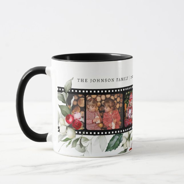 Film Negative Christmas Photo Card Mug (Left)