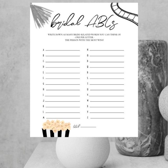 Film Noir - Bridal Shower - Bridal ABCs Game (Creator Uploaded)