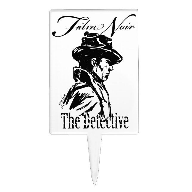 Film Noir Detective Cake Topper (Front)