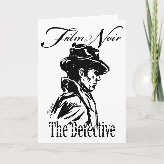 Film Noir Detective Holiday Card (Front)
