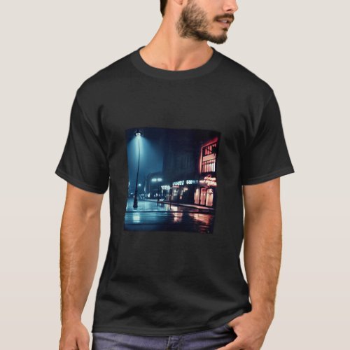 Film Noir Downtown Basic Dark  T_Shirt