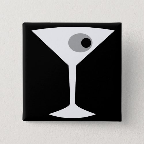 Film Noir Martini Glass Button