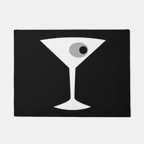 Film Noir Martini Glass Door Mat