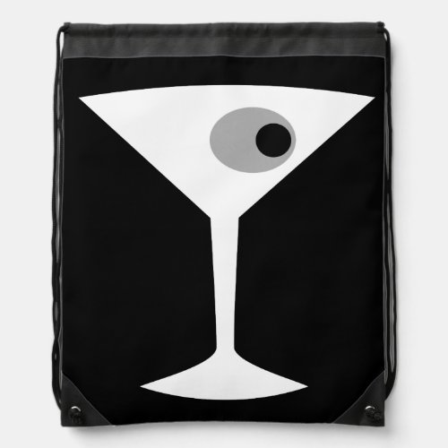 Film Noir Martini Glass Drawstring Backpack