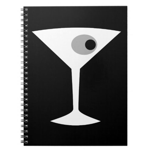 Film Noir Martini Glass Flask Notebook