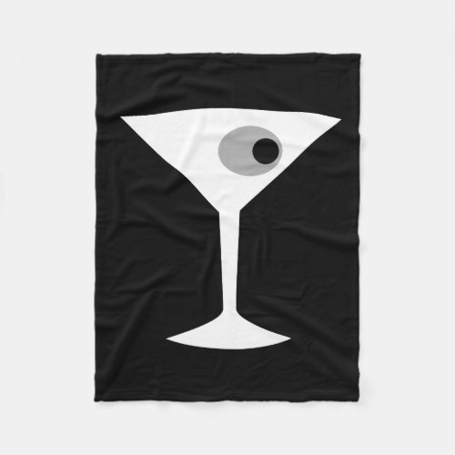 Film Noir Martini Glass Fleece Blanket