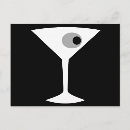 Film Noir Martini Glass Postcard