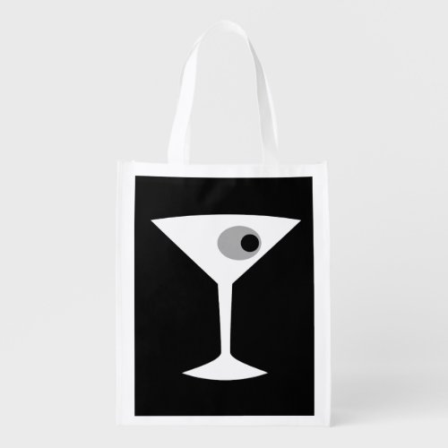 Film Noir Martini Glass Reusable Grocery Bag