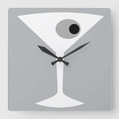 Film Noir Martini Glass Wall Clock